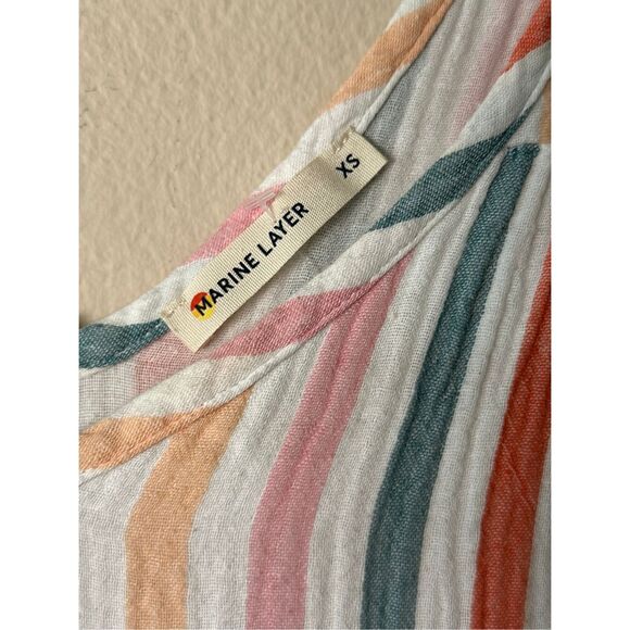 Marine Layer Corinne Maxi Dress Colorful Striped 100% Cotton Sz XS - Picture 4 of 9
